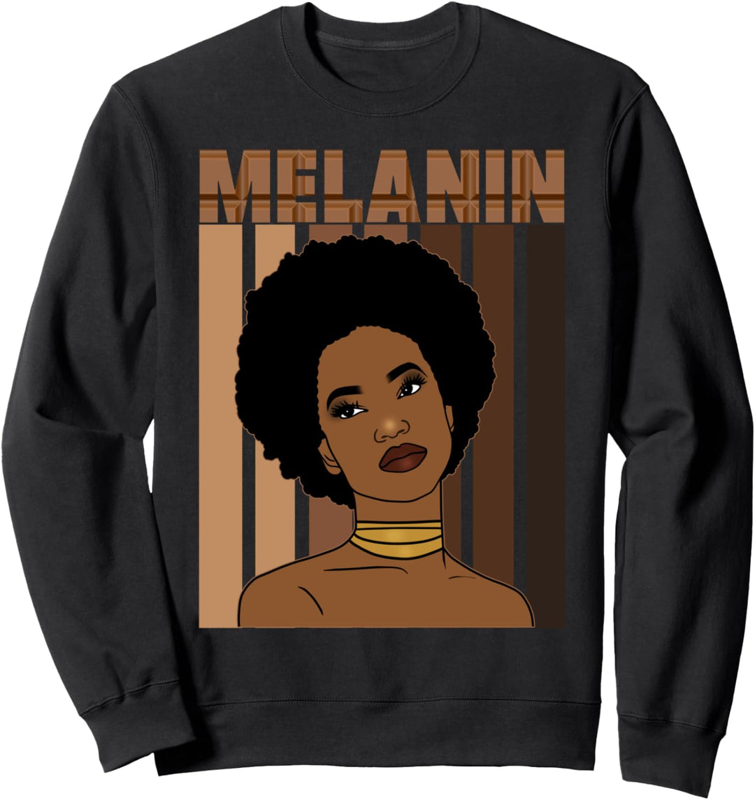 Oheneba: Melanin Drippin Afro Queen Black Pride Sweatshirt