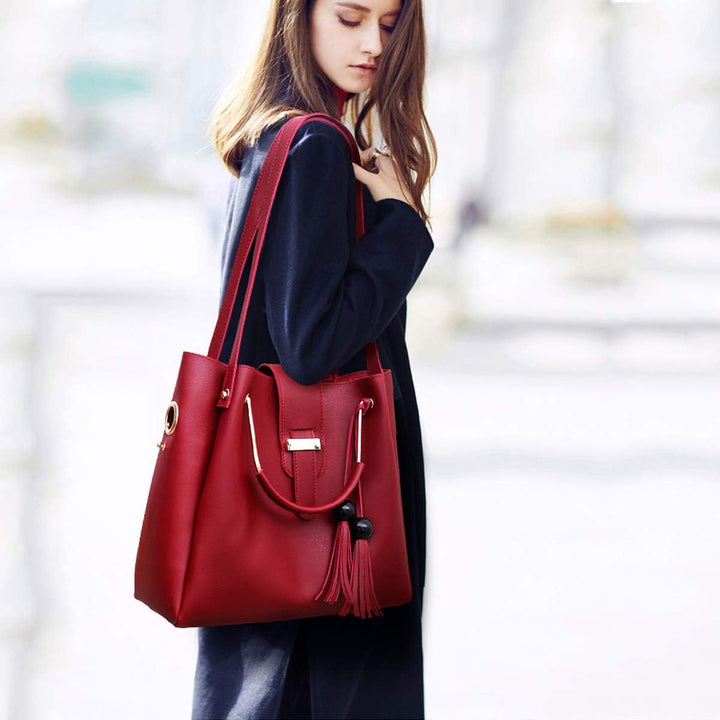 NICOLE & DORIS Damen Handtaschen 3 Stück Taschen für Damen Kette Tasche Top-Griffe Schultertaschen P