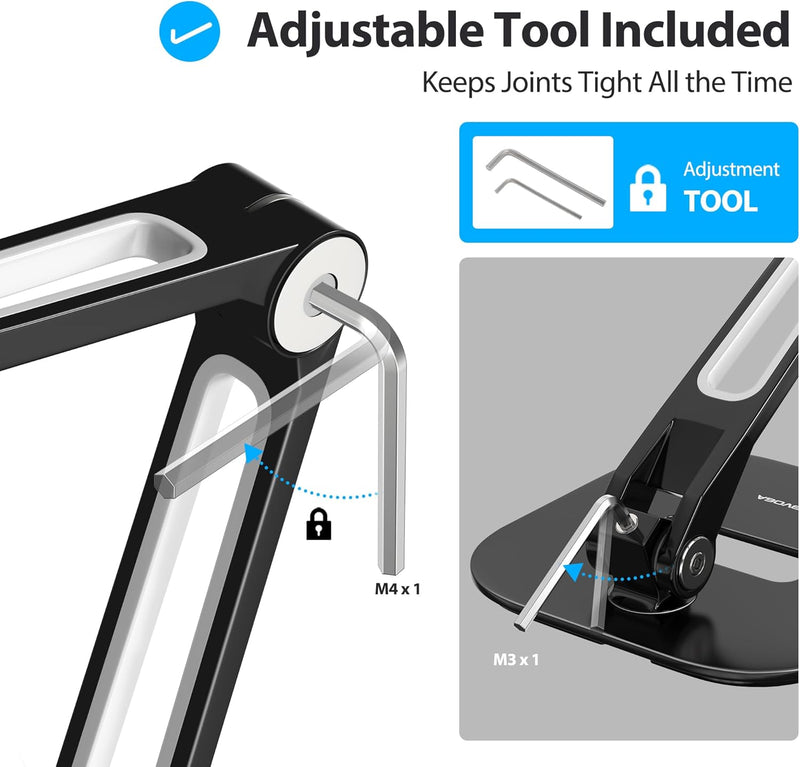 AboveTEK Tablet Ständer Höhenverstellbar Tablet Halterung Tisch, iPad Ständer Schwarz für iPad Mini