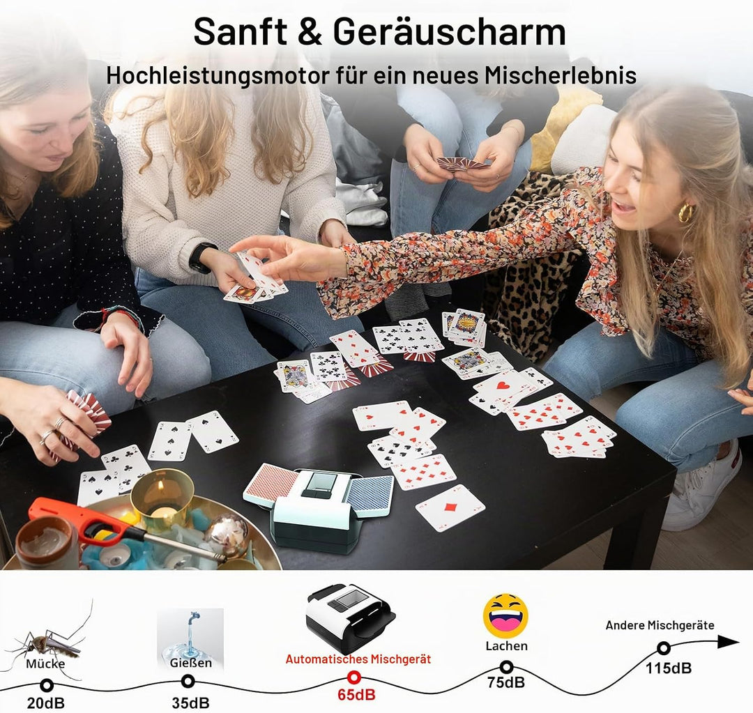 Gelabur Automatischer Kartenmischer, wiederaufladbarer Kartenmischer, Maschine für 1–2 Decks, geräus
