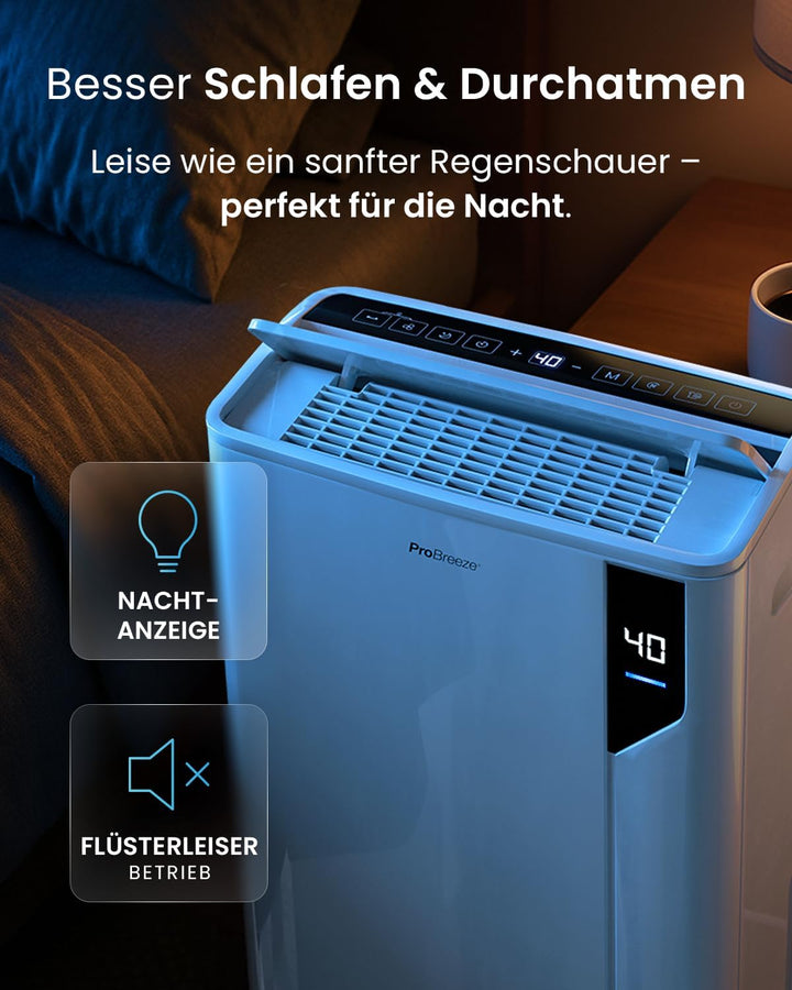 Pro Breeze Luftentfeuchter 20L in 24h Entfeuchtungsleistung - Luftentfeuchter elektrisch mit Wäschem