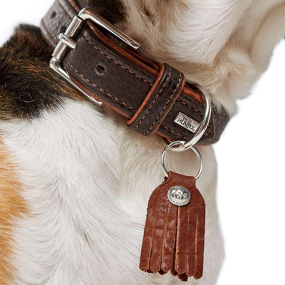 HUNTER CODY Hundehalsband, Leder, rustikal, weich, 45 (S), dunkelbraun/cognac 45 (S) dunkelbraun/cog