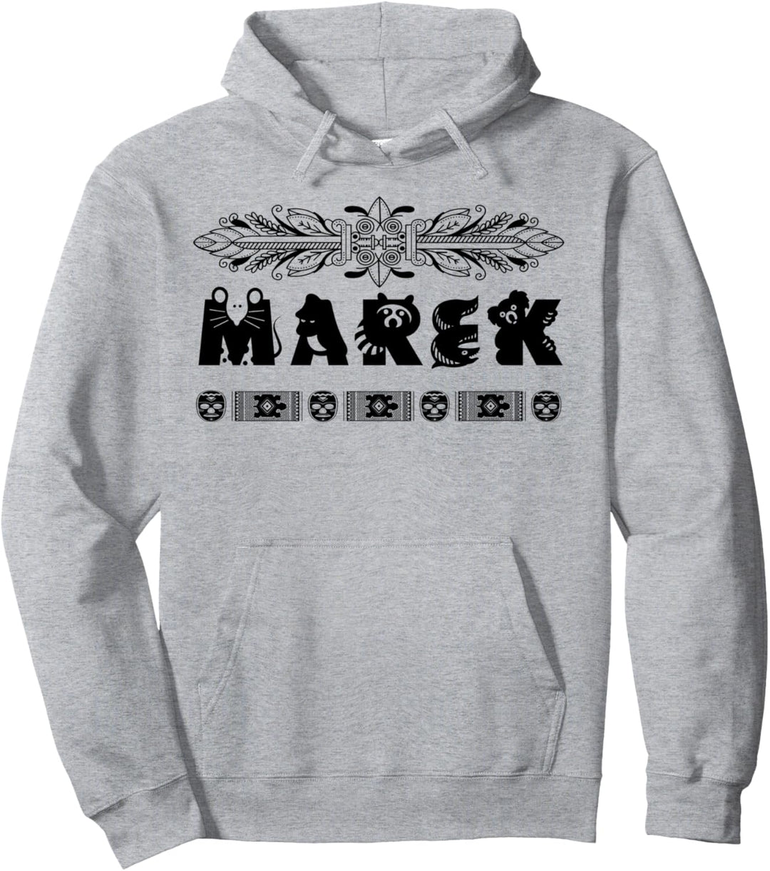 MAREK Jungen Name personalisiertes Namen Design mit Tieren Pullover Hoodie