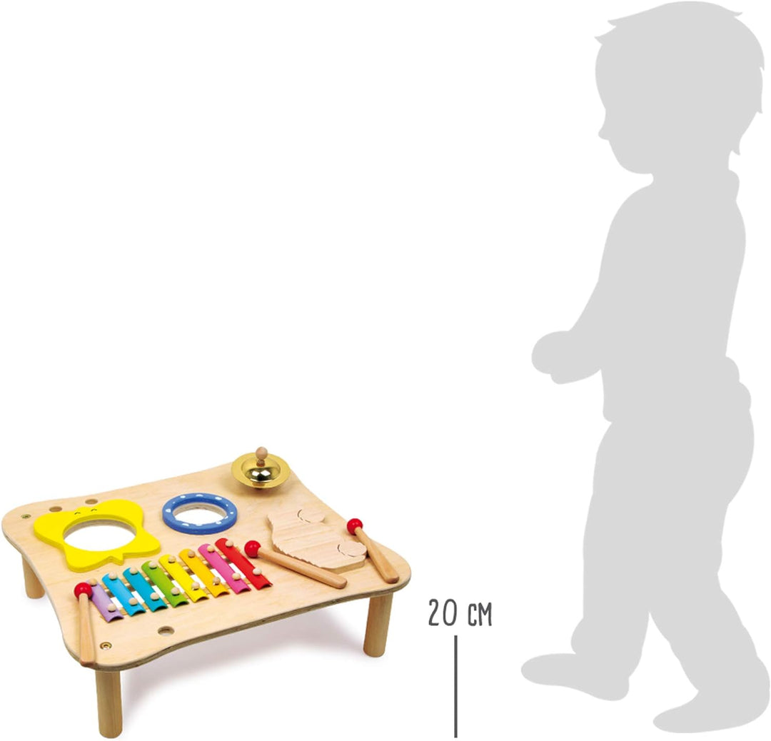 small foot 1166 Musiktisch aus Holz, inkl. Xylophon, Ratsche, Schelle, Trommel und Holzschlegl, ab 3