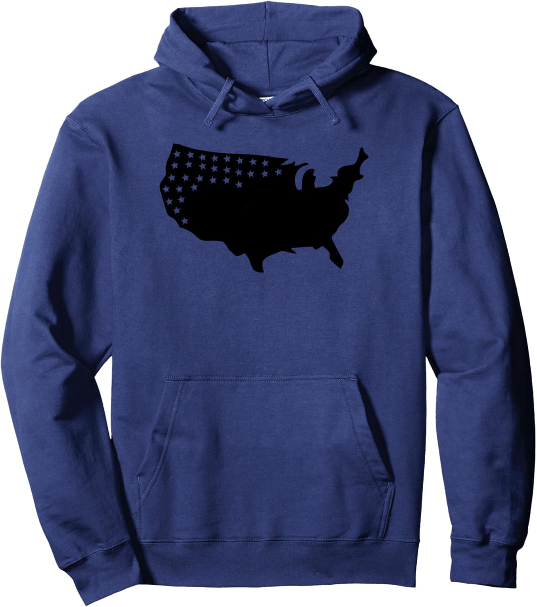 USA-Karte – Amerikanisch. Pullover Hoodie