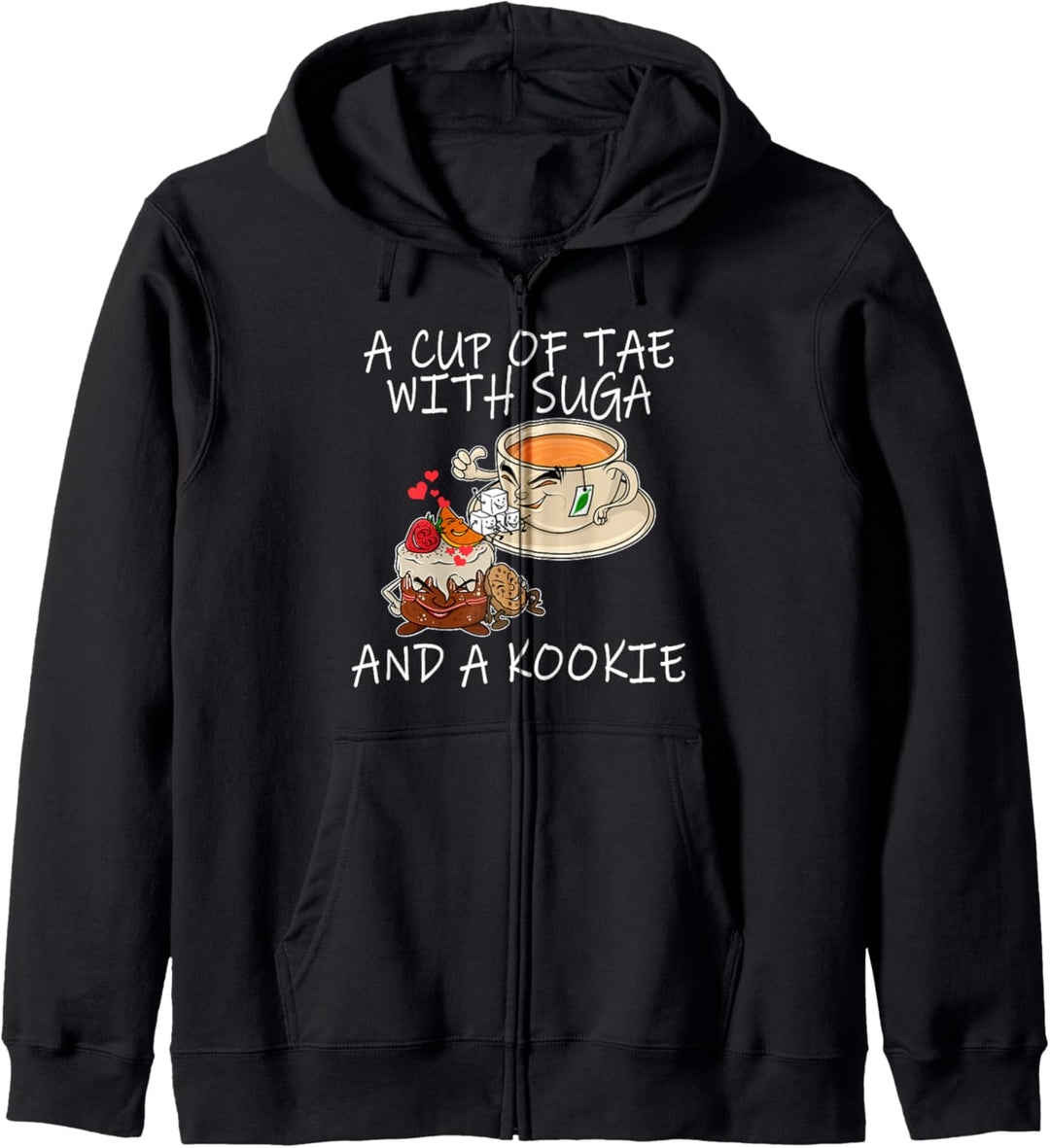A Cup Of Tae Suga And A Kookie Funny Coffee Lover Foodie Kapuzenjacke