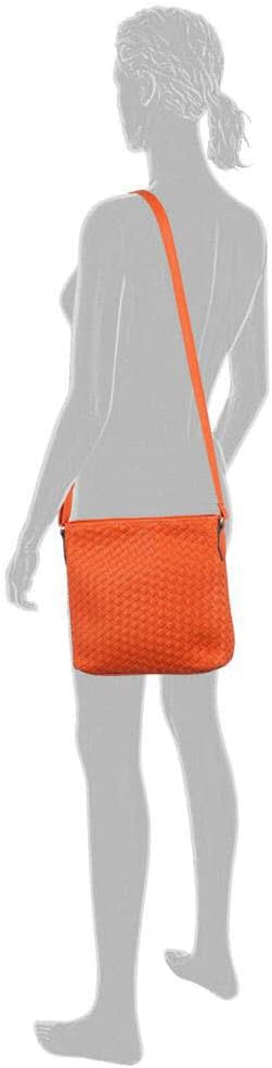Gabor Emilia Crossbag, Damen Umhängetasche Bags, geflochtene Obermaterial in Orange., Orange