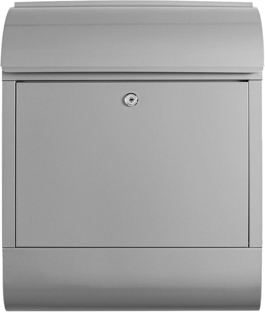 banjado Design Briefkasten 39x47x13cm gross mit 2 Schlüssel - Briefkasten Stahl Silber grau mit Zeit