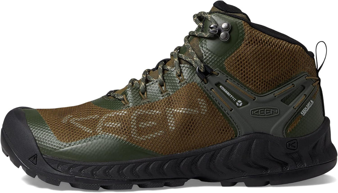 KEEN Herren-NXIS Evo Mittelhohe wasserdichte schnelle Verpackung Wanderschuhe, Brindle/Citronelle 44
