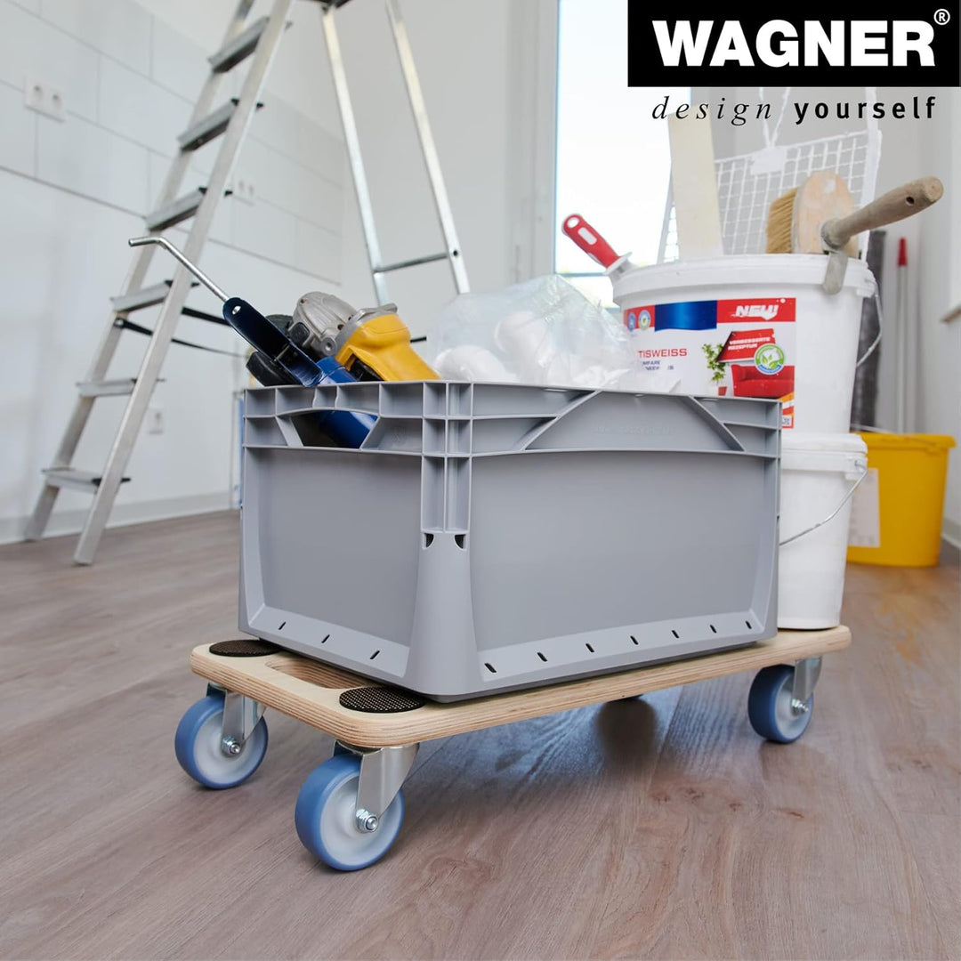 WAGNER Transportroller Transporthilfe I Schichtholz 59 x 29 x 11 cm, Tragkraft 200 kg I Möbelroller
