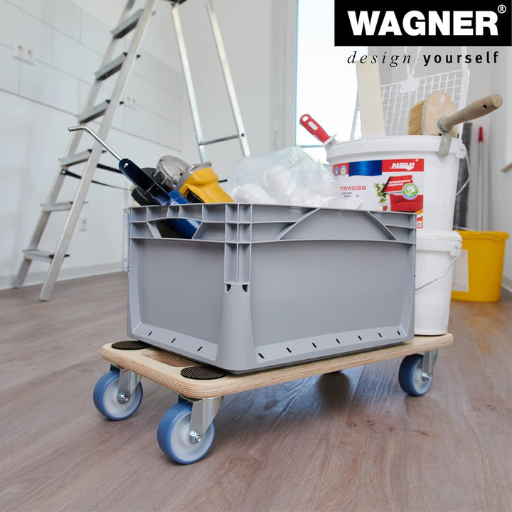 WAGNER Transportroller Transporthilfe I Schichtholz 59 x 29 x 11 cm, Tragkraft 200 kg I Möbelroller