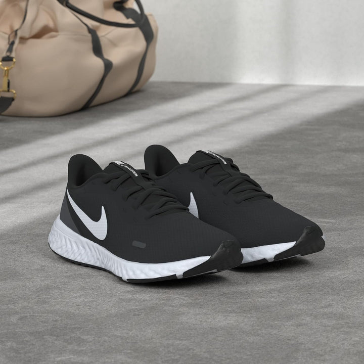 Nike Herren Revolution 5 Sneaker 44 EU Schwarz Black White Anthracite, 44 EU Schwarz Black White Ant