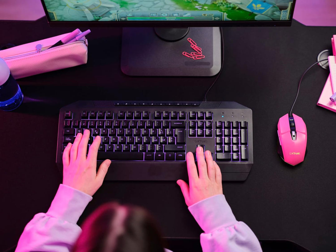 Trust Gaming GXT 109P Felox Gaming Maus mit 6 Programmierbare Tasten, Mehrfarbige LED-Beleuchtung, 2