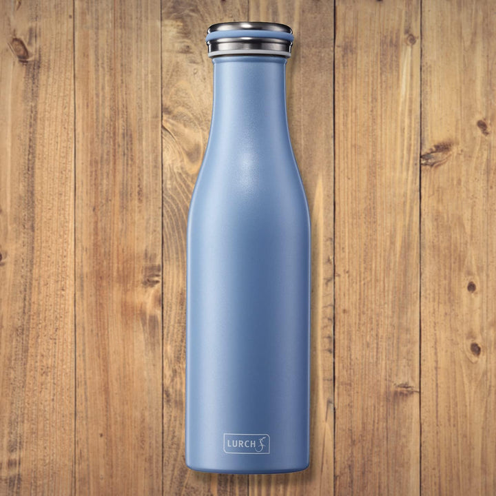 Lurch 240940 Isolierflasche/Thermoflasche für heisse und kalte Getränke aus doppelwandigem Edelstahl
