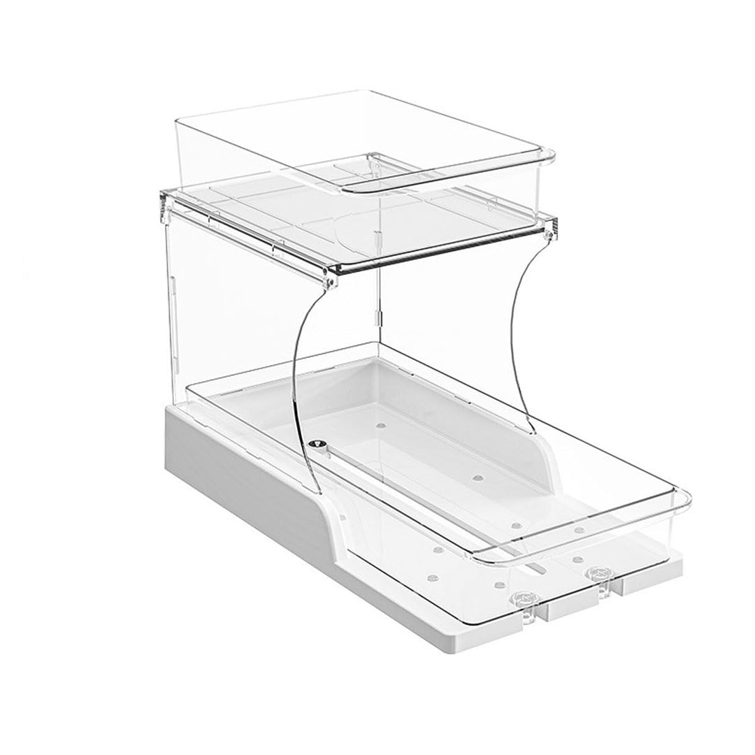 Badezimmer Organizer Countertop, 2 Etagen 180° Drehbar & Klappbar Bathroom Organizer, Skincare & Mak