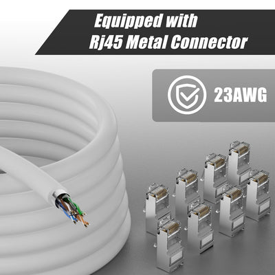 MEIPEK 40m Cat 6 Lan Kabel Netzwerkkabel Weiss Outdoor Verlegekabel Lange 40 Meter Aussenbereich Ins