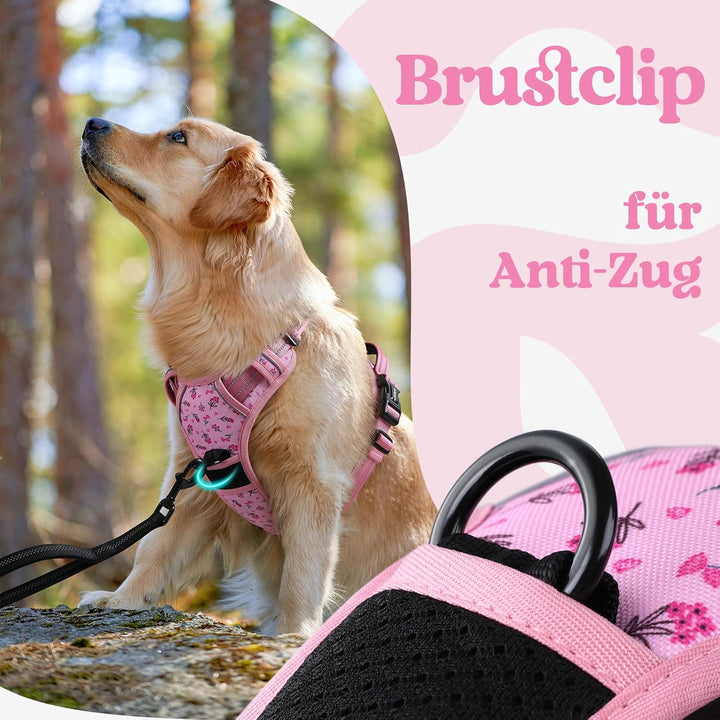 rabbitgoo Hundegeschirr Grosse Hunde, Verstellbare Geschirr Hund ohne Zug & Würgen, Anti Zug Hundege