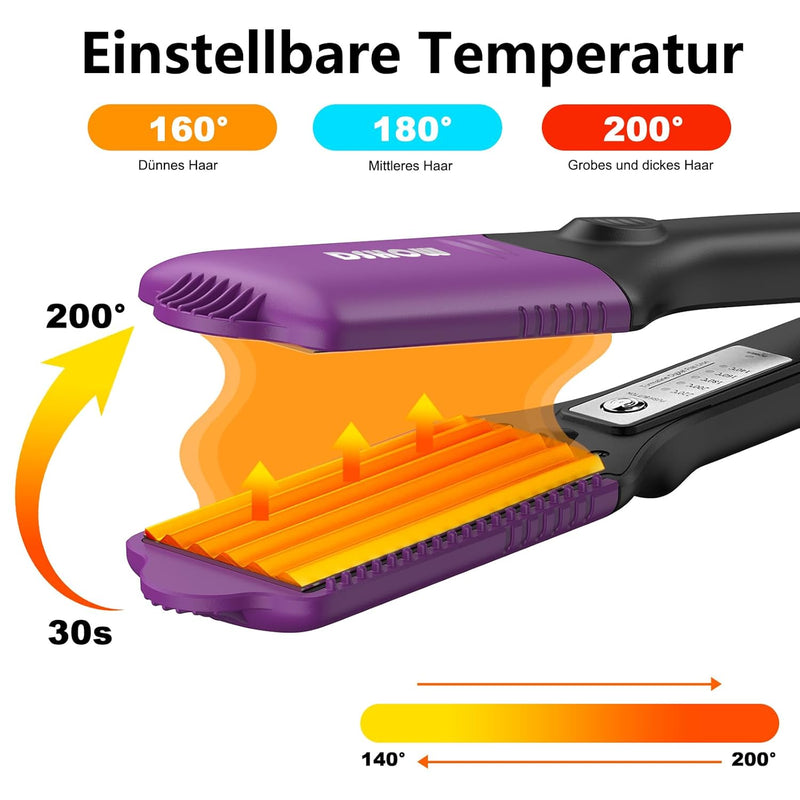 DSHOW Kreppeisen für die Haare Multistyler Titan Glätteisen Haarglätter Kreppeisen und Schnellaufhei