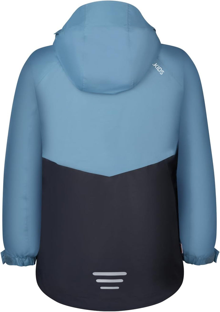 Trollkids Kinder Bryggen wasserdichte Winddichte 3in1 Jacke 92 Stahlblau/Schwarz/Mango, 92 Stahlblau