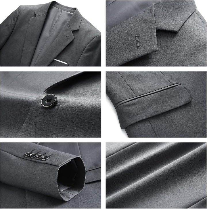 KUDMOL Herren 3-Stücke Anzug Business EIN Knopf Smoking Anzug für Männer Smoking Klassische Blazer W