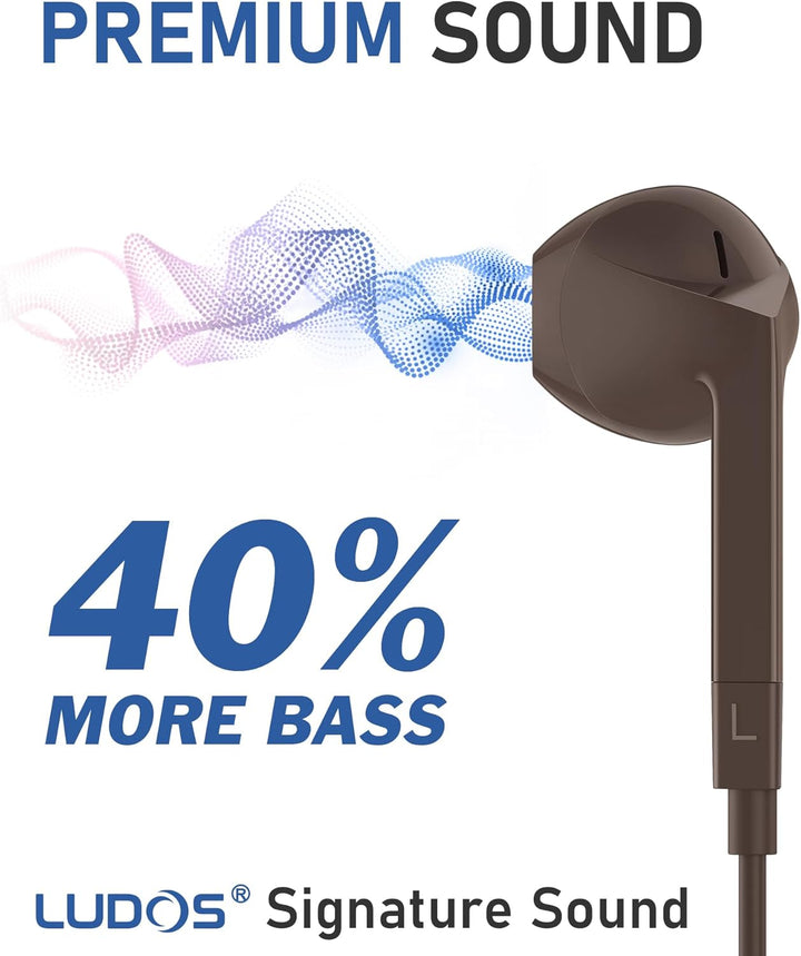 LUDOS FEROX USB C Kopfhörer, 5 Jahre Garantie für iPhone 16 15 Pro Max Plus Samsung Galaxy S24 S23 U