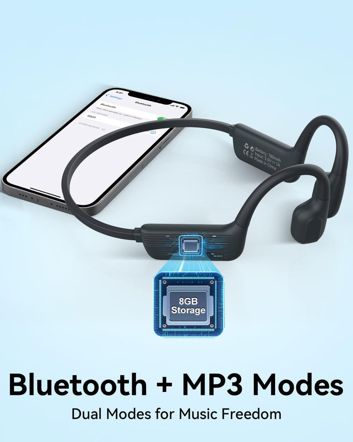 MONODEAL Kopfhörer Schwimmen IP68 wasserdichte Knochenschall Kopfhörer Bluetooth 5.4, Bone Conductio