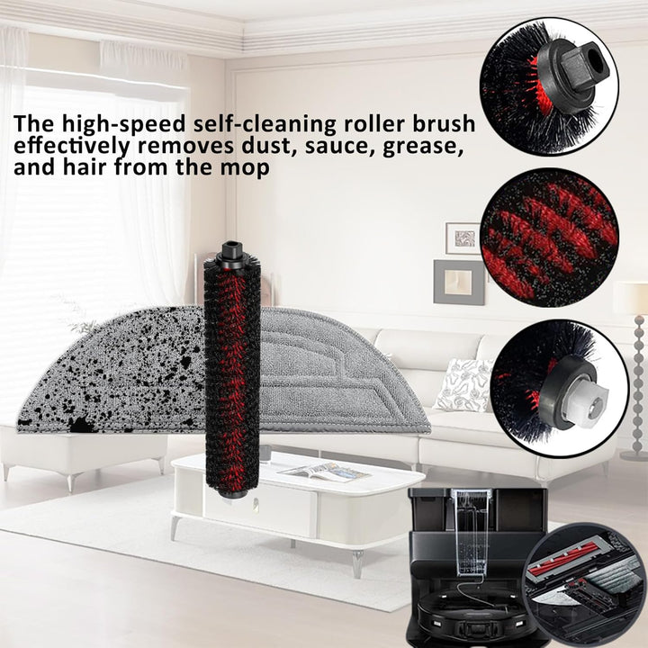 Zubehör für Roborock S8 MaxV Ultra / S8 Max Ultra, 4 Hauptbürste, 4 Wischtücher, 4 Filter, 6 Staubbe