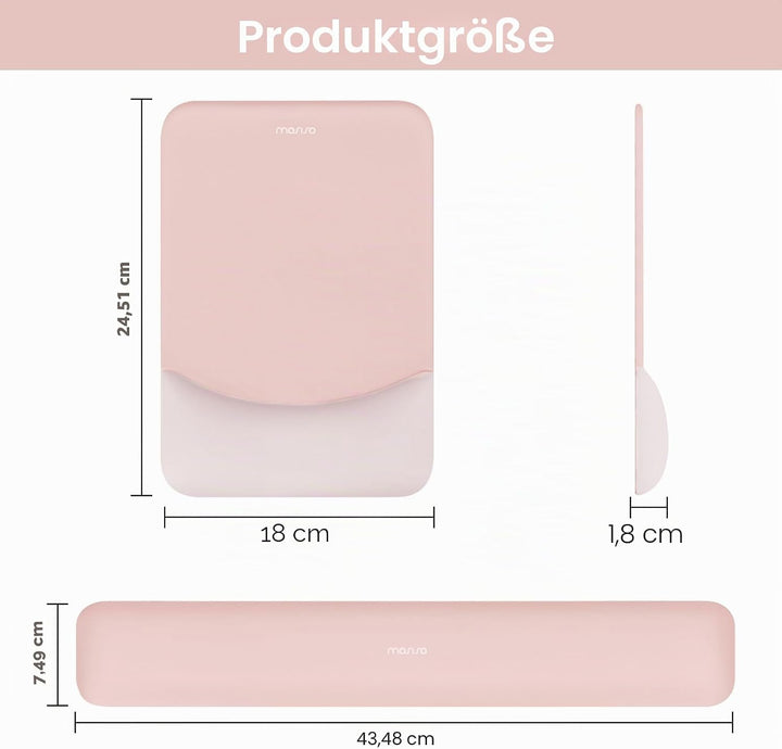 MOSISO Handgelenkstütze für Mauspad&amp;Tastatur Set, Rechteckig Ergonomisch Mauspad Rutschfest Basis Ho