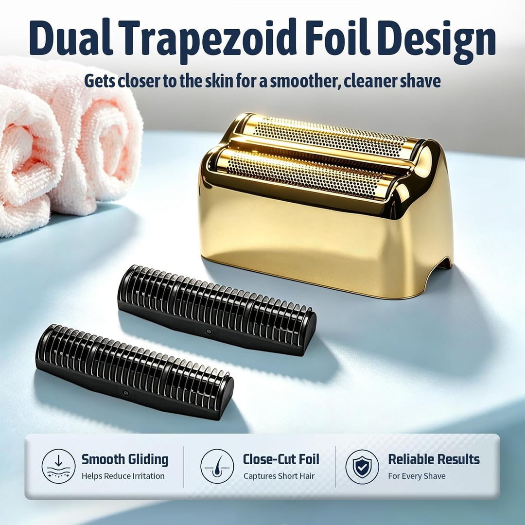 Ersatz-Rasierklinge kompatibel mit BaByl**sPRO Double FXFS2 - Metallfolie (Gold, 3er Pack), Gold, 3e