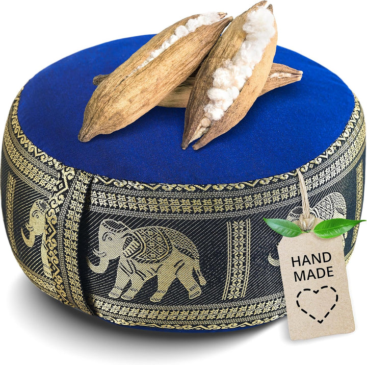 Livasia Meditationskissen Thaiseide, Yogakissen klein mit Kapok, Pouf, Bodenkissen Yoga Zen Meditati