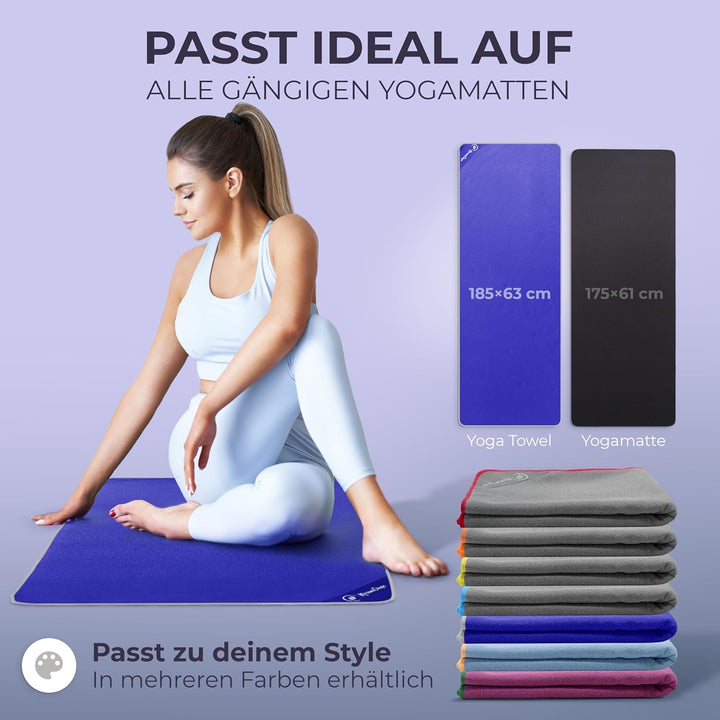 NirvanaShape Yoga Handtuch rutschfest | Hot Yoga Towel mit Antirutsch-Noppen | hygienische Yogatuch-