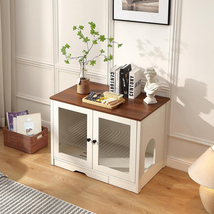 FOREST GRAVITY Katzenschrank Katzentoilette Klein Katzenklo Schrank Large Cat Litter Box Furniture M