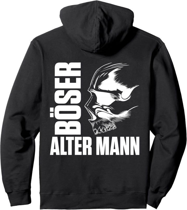 Backprint Böser alter Mann Totenschädel Pullover Hoodie