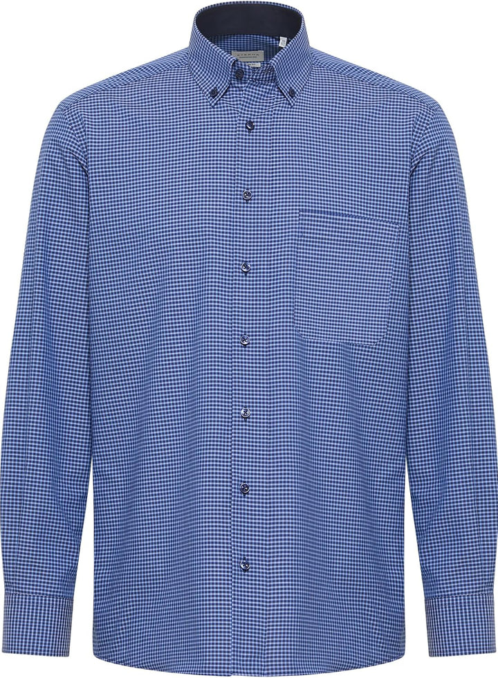 ETERNA Comfort Fit Hemd Langarm New Kent Kragen Muster rot 42 Hellblau, 42 Hellblau