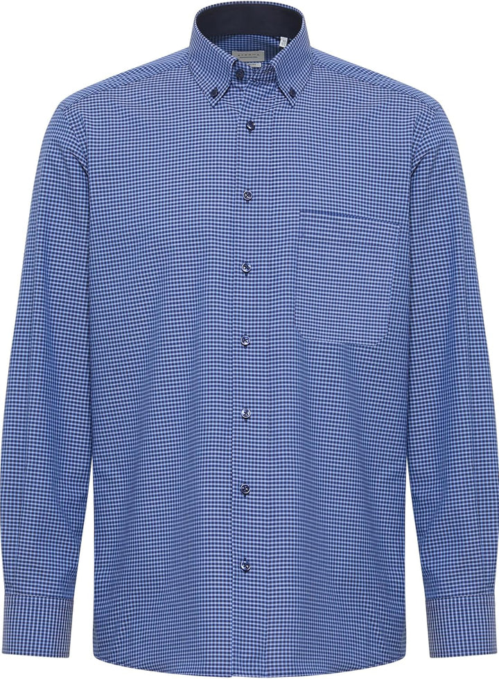 ETERNA Comfort Fit Hemd Langarm New Kent Kragen Muster rot 41 Hellblau, 41 Hellblau