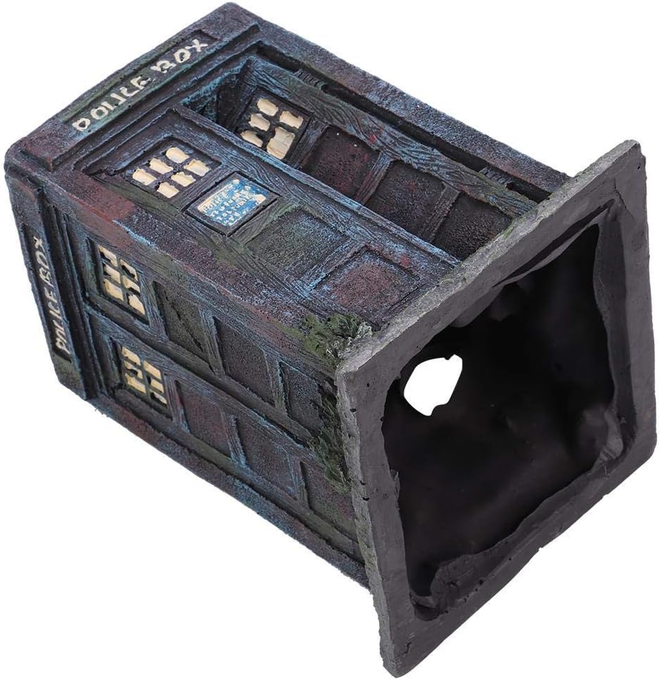 Dauerhaftes Simulationsharz Wachhäuschen Aquarium Dekorationen Simulation Damaged Police Box Shelter