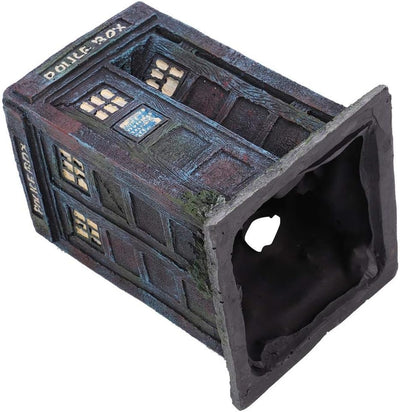 Dauerhaftes Simulationsharz Wachhäuschen Aquarium Dekorationen Simulation Damaged Police Box Shelter