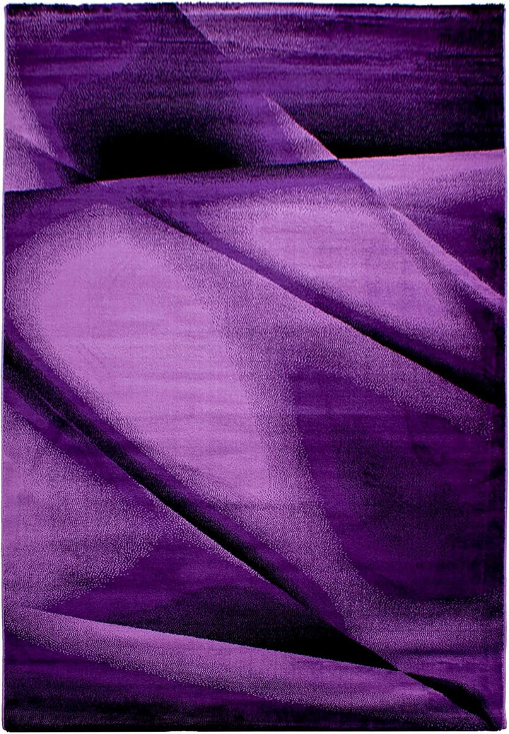 Teppium Moderner Kurzflor Teppich Läufer Flur 80 x 150 cm Lila - Flauschiger Teppich Waschbar, Abstr
