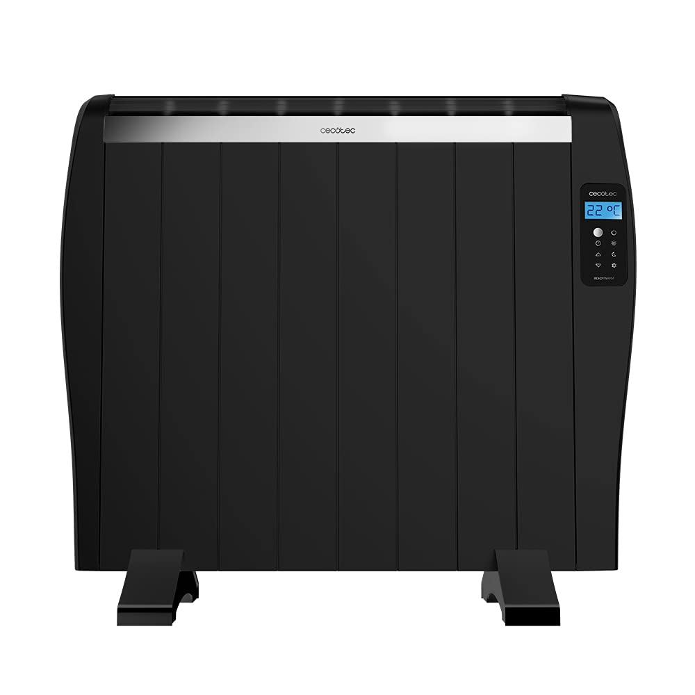 Cecotec Flachheizkörper mit Fernbedienung ReadyWarm 1800 Thermal Black. 8 Heizrippe und 1200 W, LCD-