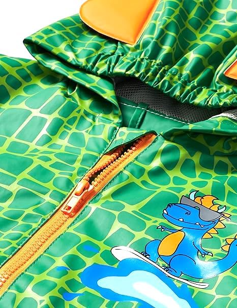 Playshoes Unisex Kinder Regenjacke Wind- und wasserdicht Regenmantel Regenbekleidung 80 Dino, 80 Din