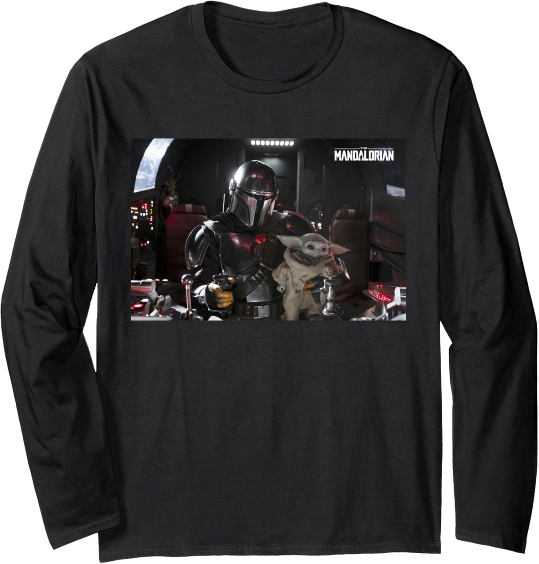 Star Wars The Mandalorian and The Child Pilot and Co-Pilot Langarmshirt
