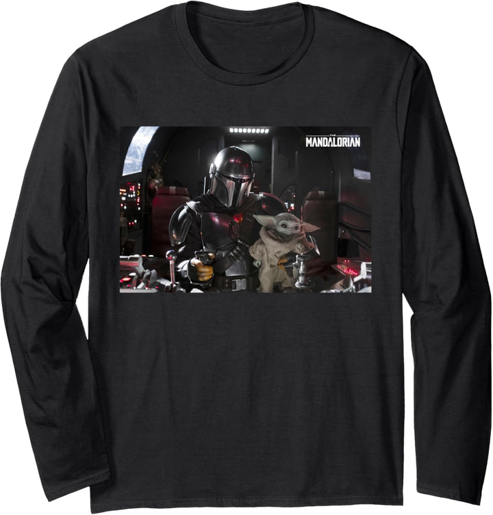 Star Wars The Mandalorian and The Child Pilot and Co-Pilot Langarmshirt