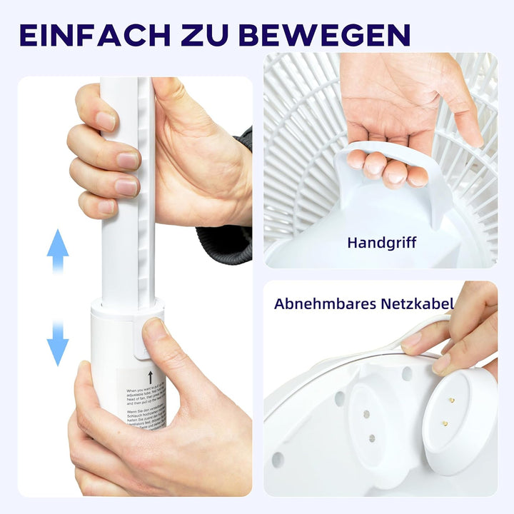 HOMCOM Standventilator leise mit Fernbedienung, Ventilator mit 12 Geschwindigkeitsstufen, Timer, Nei