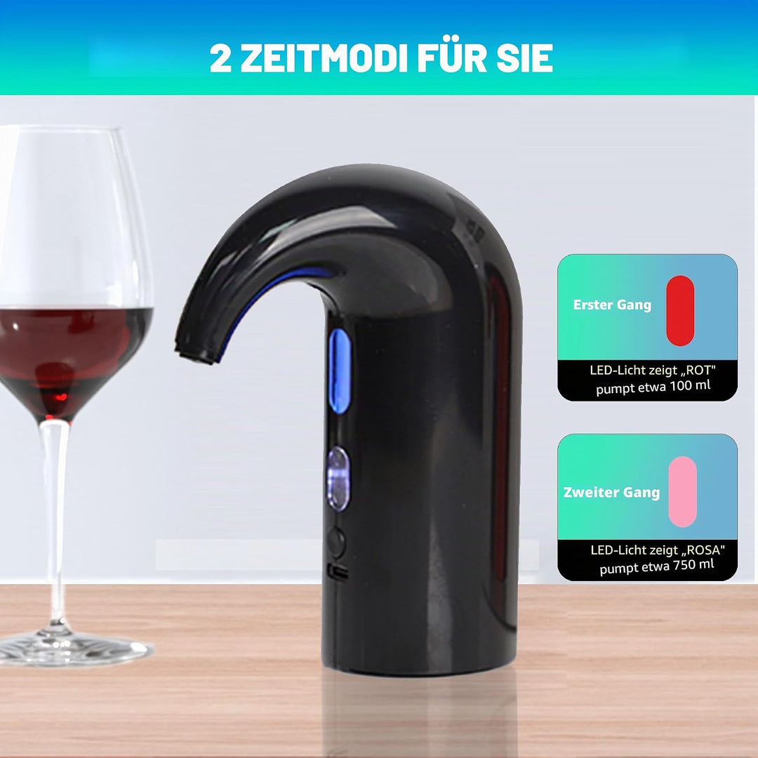 Elektrischer Weinbelüfter, tragbarer One-Touch-Weindekanter und Weinspenderpumpe für Rot- und Weissw