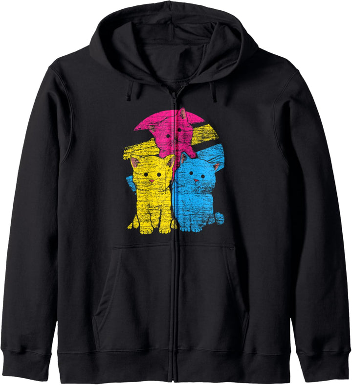 Pan Pride Queer LGBTQ Haustier Geschenk Pansexuell Katze Kapuzenjacke
