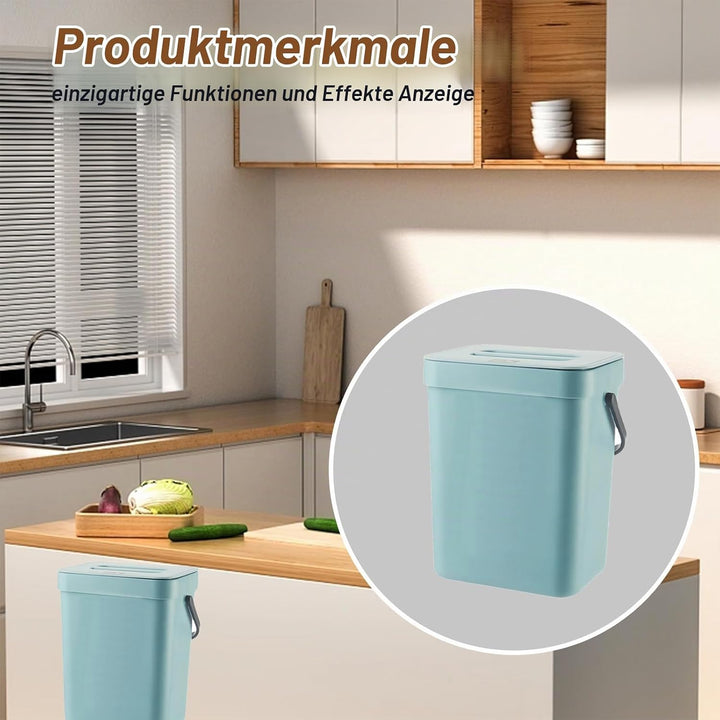 Biomülleimer Küche 3L mit Deckel: Komposteimer Küche Nachhaltig &amp; Geruchsdicht zum Hängen oder Stell