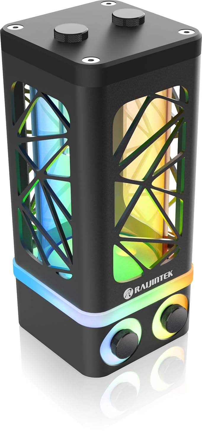 Raijintek Compatible ANTILA Pure R100B Ausgleichsbehälter, 172,5mm, ARGB - schwarz, R100B