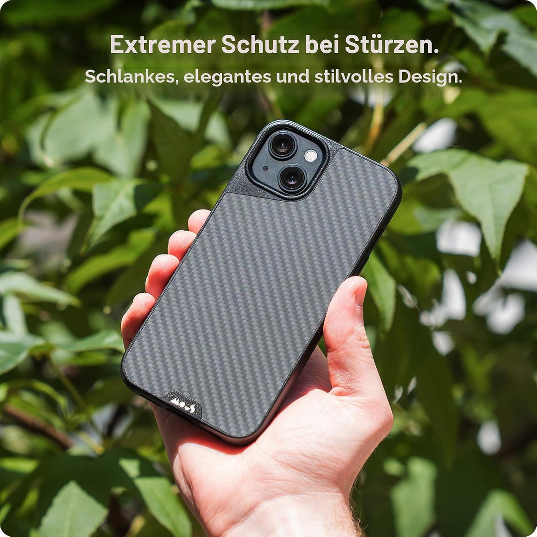 Mous - Hülle für iPhone 13 - Carbonfaser - Limitless 4.0 - Handyhülle iPhone 13 MagSafe-Kompatibel C