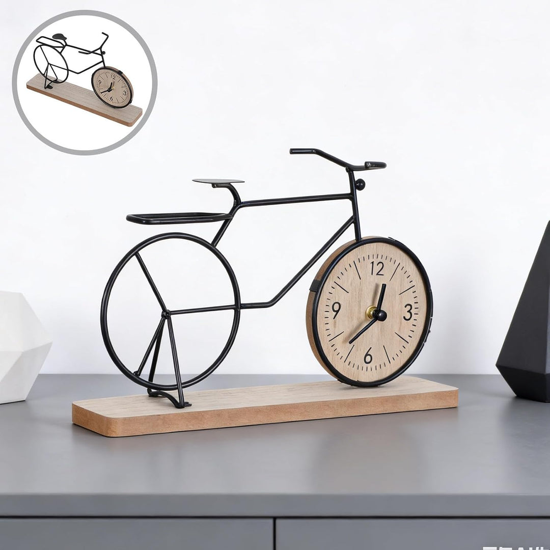 Toyvian Vintage Fahrrad Uhr Präzisem Analogwerk Kreative Schreibtisch Uhr für Regal und Kaffeetisch
