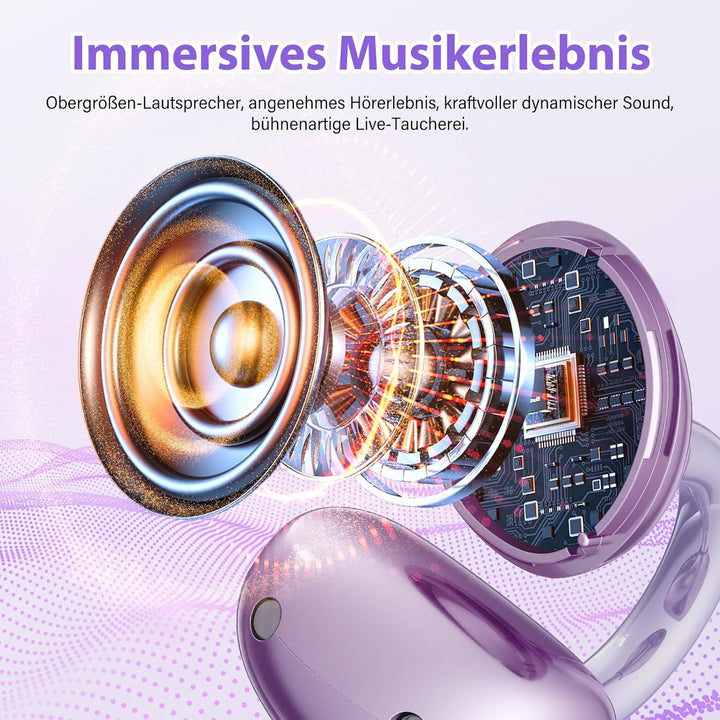 Open-Ear Bluetooth Kopfhörer 6.1, Clip-On Kopfhörer mit ergonomischem Clip-Design – 6-9 Std Spielzei